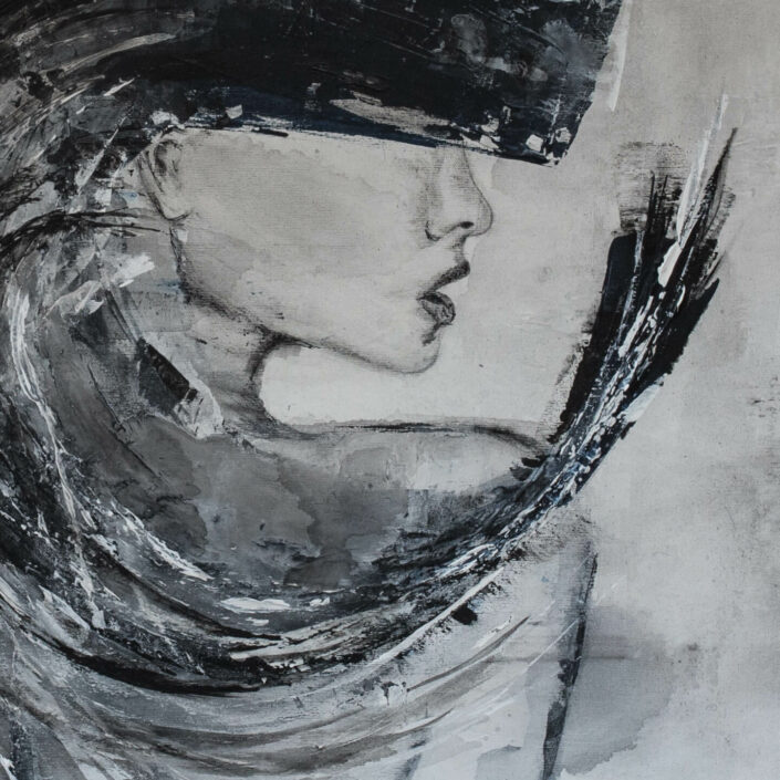 Original Painting, Ocean of Secrets, Detail, Quadrat